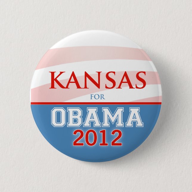 Chapa Redonda De 5 Cm KANSAS para Obama 2012 (Anverso)
