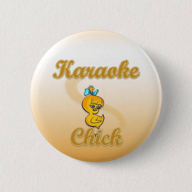 Chapa Redonda De 5 Cm Karaoke Chick (Anverso)