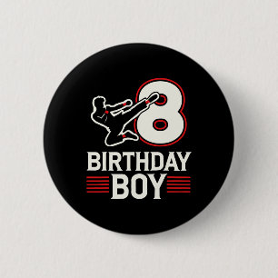 Chapa Redonda De 5 Cm Karate 8 Birthday Boy