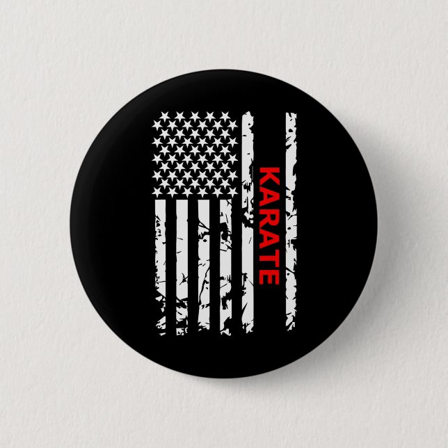 Chapa Redonda De 5 Cm Karate americano (Anverso)