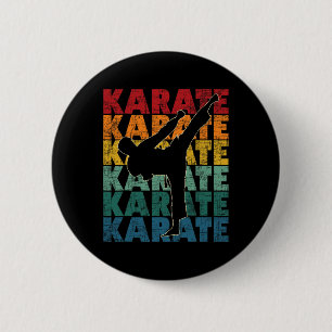 Chapa Redonda De 5 Cm Karate - Artista Marcial Karateka Se Autodefensa