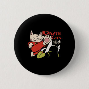 Chapa Redonda De 5 Cm Karate Cat Para Hombres Mujeres Niños