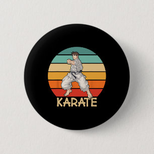 Chapa Redonda De 5 Cm Karate Cool Karate Fighter Da Un Puñetazo En Karat
