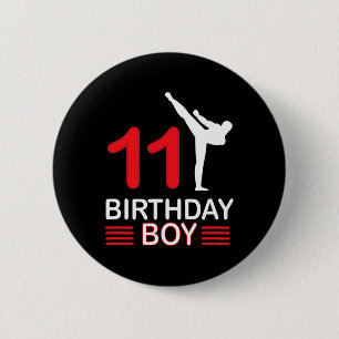 Chapa Redonda De 5 Cm Karate Cumpleaños Tee Boy Gira a los niños Taekwon