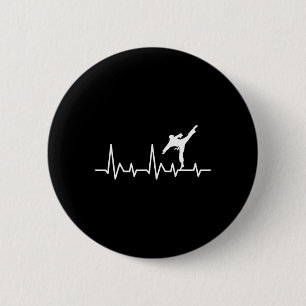 Chapa Redonda De 5 Cm Karate Heartbeat - Entrenador de Artes Marciales K