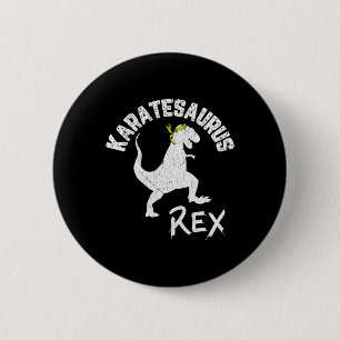 Chapa Redonda De 5 Cm Karate Karatesaurus Rex Dinosaur Divertido Arte Ma