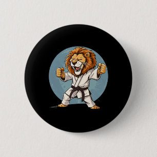 Chapa Redonda De 5 Cm Karate León Kickboxing Taekwondo Jiu-jitsu Mma Mar