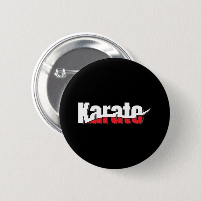 Chapa Redonda De 5 Cm Karate Martial Arts Resumen Swish (Anverso y reverso)
