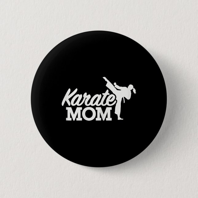 Chapa Redonda De 5 Cm Karate Mom (Anverso)