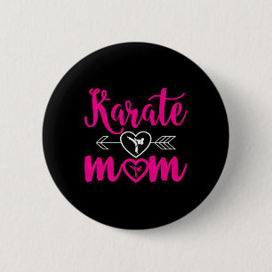 Chapa Redonda De 5 Cm Karate Mom - Mamá puede hacer karate