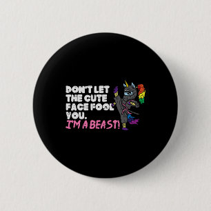 Chapa Redonda De 5 Cm Karate Ninja Unicorn Cute Face Beekwondo Wom