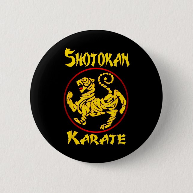 Chapa Redonda De 5 Cm Karate Shotokan Tiger Martial Arts (Anverso)
