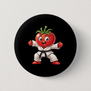 Chapa Redonda De 5 Cm Karate Tomate Judogi Poder Divertido Diseño de Art