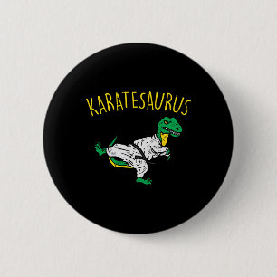 Chapa Redonda De 5 Cm Karatesaurus Trex Karate Funny Dinosaur Martial Ar
