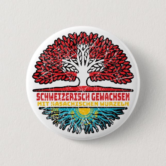 Chapa Redonda De 5 Cm Kasachstan Kasachisch Schweizer Schweiz Baum (Anverso)