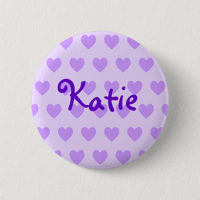 Chapa Redonda De 5 Cm Katie en morado (Anverso)