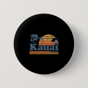 Chapa Redonda De 5 Cm Kauai Hawái Playa Vintage Verano Surf 70s Retro