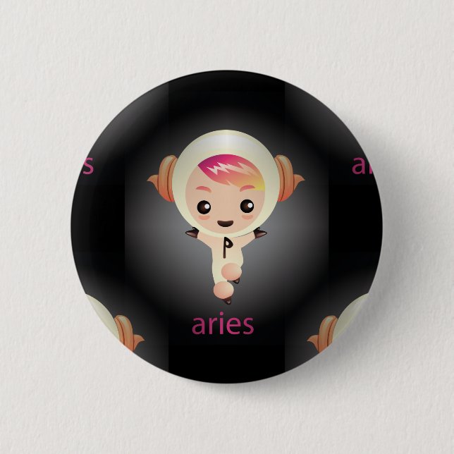 Chapa Redonda De 5 Cm kawaii aries (Anverso)