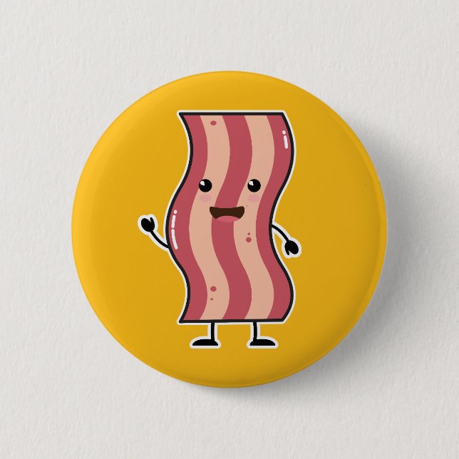Chapa Redonda De 5 Cm Kawaii Bacon: Los mejores amigos para siempre (Anverso)