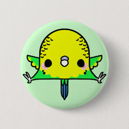 Chapa Redonda De 5 Cm Kawaii Budgie (usted cambia el fondo!)