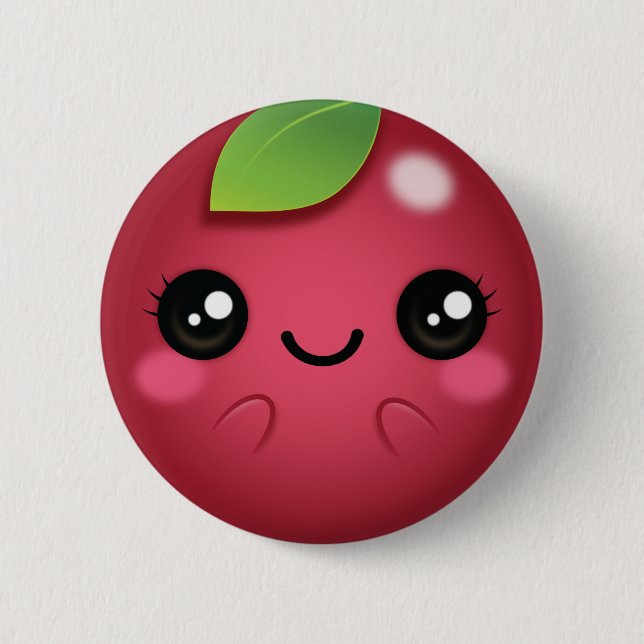 Chapa Redonda De 5 Cm Kawaii Cranberry (Anverso)