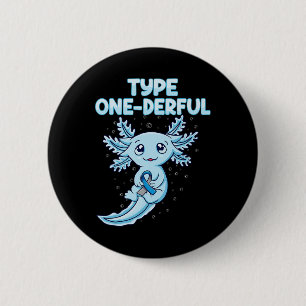 Chapa Redonda De 5 Cm Kawaii Cute Axolotl Tipo Un Maravilloso T1d Diabet