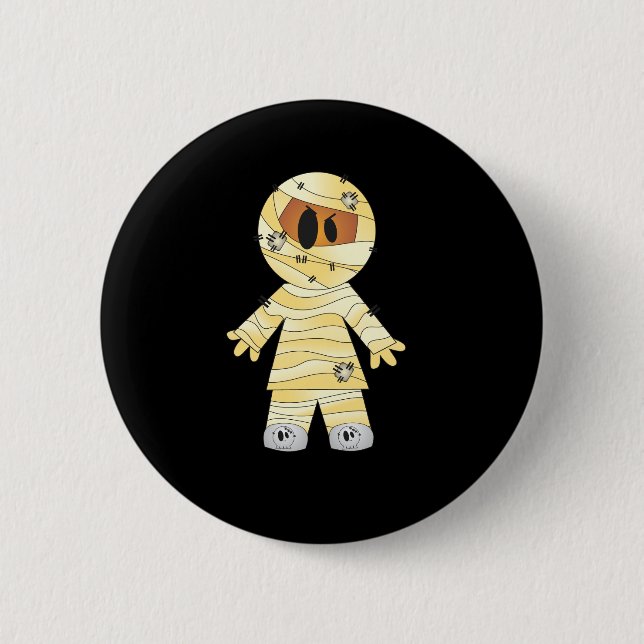 Chapa Redonda De 5 Cm Kawaii Cute Mummy Halloween (Anverso)