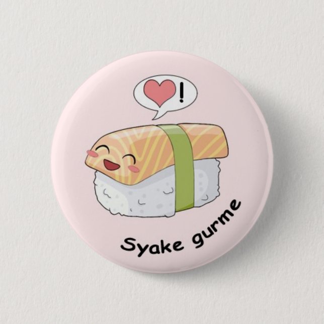 Chapa Redonda De 5 Cm Kawaii del sushi (Anverso)