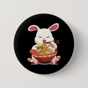 Chapa Redonda De 5 Cm Kawaii Easter Bunny Ramen Noodles de Pascua Japone