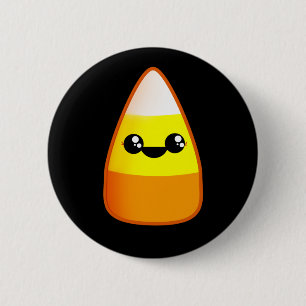 Chapa Redonda De 5 Cm Kawaii Halloween Candy Corn