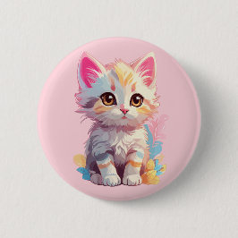 Chapa Redonda De 5 Cm Kawaii Kitten