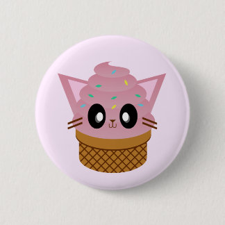 Chapa Redonda De 5 Cm kawaii kitty cone helado cat meow
