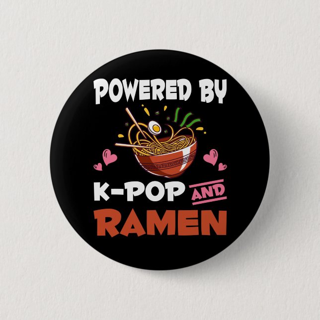 Chapa Redonda De 5 Cm Kawaii Noodles Kpop adicto al K-pop y Ramen (Anverso)