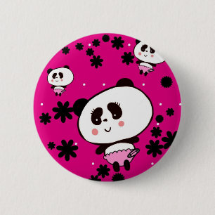 Chapa Redonda De 5 Cm Kawaii Panda bebe garrapatas de LeahG
