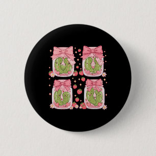 Chapa Redonda De 5 Cm Kawaii Pickle Cute Fresas Encurtidas Frasco Valent