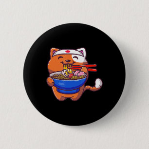 Chapa Redonda De 5 Cm Kawaii Ramen Gato Anime Chicas de comida japonesa