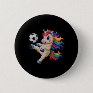 Chapa Redonda De 5 Cm Kawaii Soccer Solo Chica Que Ama Unicornio Anota G