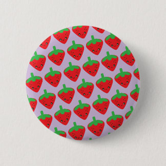 Chapa Redonda De 5 Cm Kawaii Strawberry