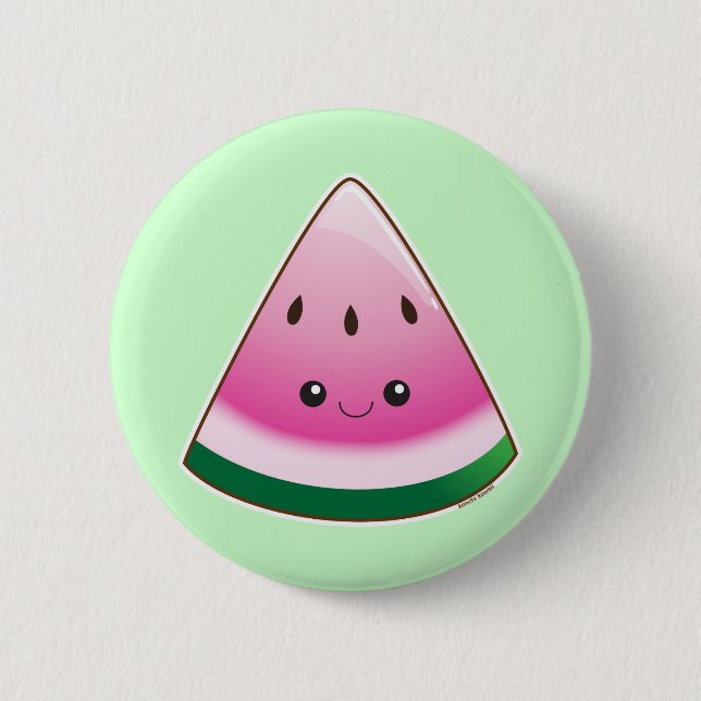 Chapa Redonda De 5 Cm Kawaii Watermelon (Anverso)