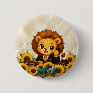 Chapa Redonda De 5 Cm Kawaii Zodiac Neos Leo