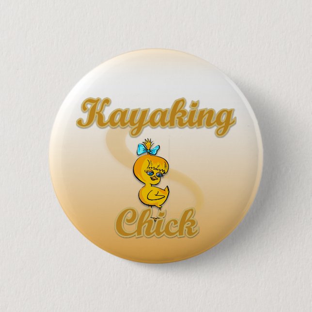 Chapa Redonda De 5 Cm Kayaking Chick (Anverso)