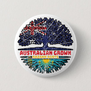 Chapa Redonda De 5 Cm Kazajistán Raíces de árboles australianos kazajos