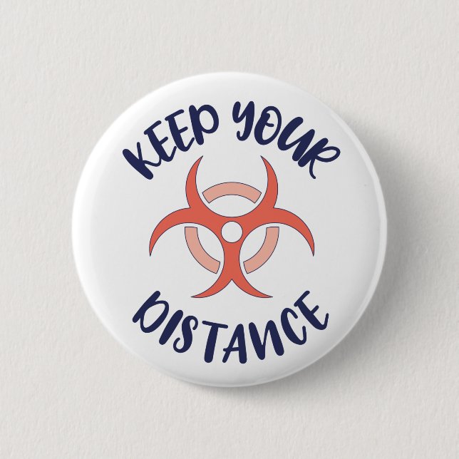 Chapa Redonda De 5 Cm Keep Your Distance // Virus Awareness (Anverso)