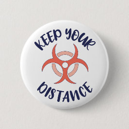 Chapa Redonda De 5 Cm Keep Your Distance // Virus Awareness