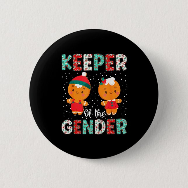 Chapa Redonda De 5 Cm Keeper Of The Gender Funny Christmas Shirt Gingerb (Anverso)
