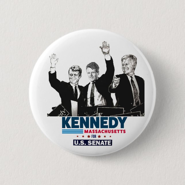 Chapa Redonda De 5 Cm Kennedy para el Senado de Estados Unidos (Anverso)
