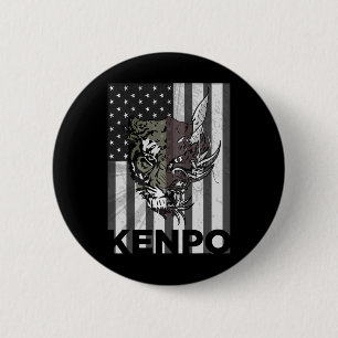Chapa Redonda De 5 Cm Kenpo Karate Artes Marciales Hombres de Bandera Am