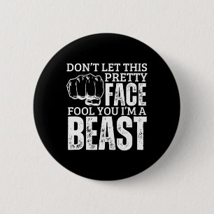 Chapa Redonda De 5 Cm Kenpo Karate Chica I'm A Beast Funny Women America