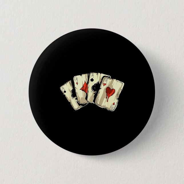 Chapa Redonda De 5 Cm Ker Player Texas Holdem - Card Game Ker  (Anverso)