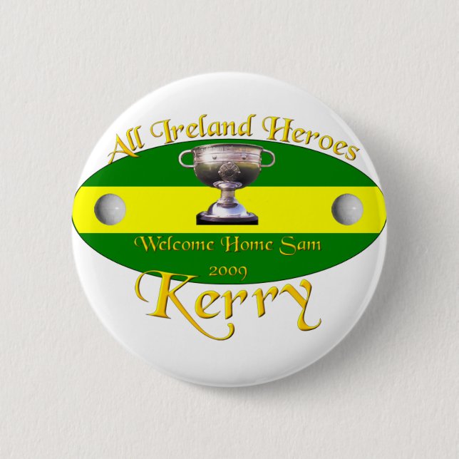 Chapa Redonda De 5 Cm Kerry todos los campeones de Irlanda (Anverso)